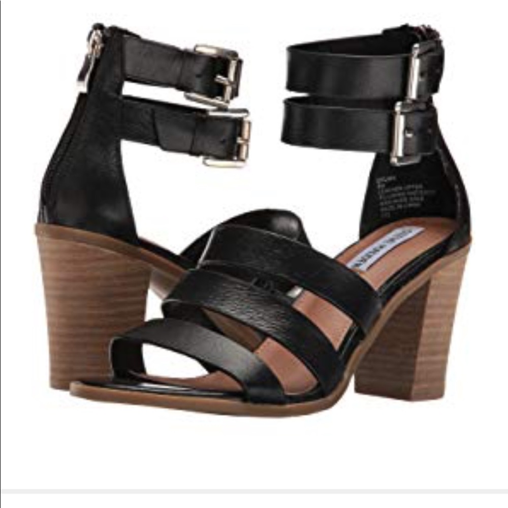 Steve Madden dolma black leather sandals